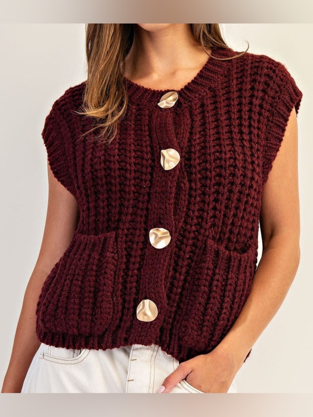 Zara Knit Button Down Sweater Vest